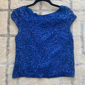 Alice and Olivia cap sleeve sequin top
